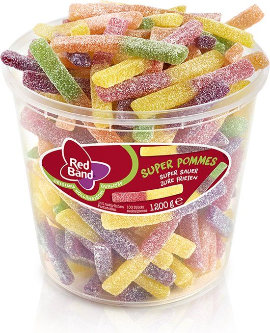 Red Band Zure Frieten - Zure Winegums - 100 stuks - 1200g