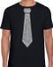 Bellatio Decorations Verkleed shirt heren - stropdas glitter zilver - zwart - carnaval - foute party XL