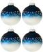 8x stuks boules de Noël luxueuses en verre 7 cm bleu/blanc avec étoiles