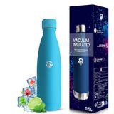 Grsta Roestvrijstalen Waterfles, 0,5 Liter Drinkfles, Bpa-Vrij, Kinderwaterfles, Lekvrij, Geschikt Voor Koolzuurhoudende Dranken, Dubbelwandige GeïSoleerde Fles, Fles Voor School, Kantoor, Camping