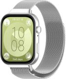 By Qubix Qubix Milanese Bandje Zilver Geschikt voor Huawei Watch Fit 3 / 4 / 5