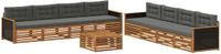 vidaXL - Bank loungeset - 8 zitplekken - Polyester - Natuurlijk en antraciet