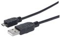 Manhattan Hi-Speed USB Device Cable 0.5m USB A Micro-USB B Zwart
