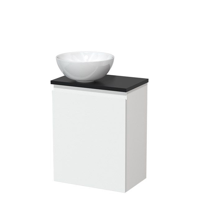 Maxaro Modulo Toiletmeubel 41 cm Mat Wit Greeploos - Mat Zwart Blad
