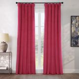 HPD Half Price Drapes Heritage Pluche fluwelen verduisteringsgordijnen voor slaapkamer en woonkamer, 1 paneel, 127 x 243 cm, donkerroze