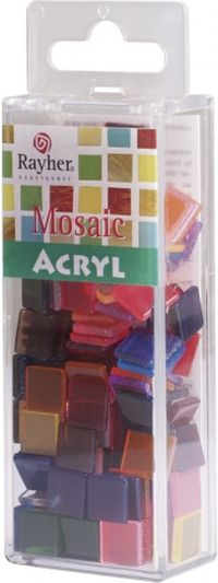 Rayher hobby materialen Rayher Hobby Transparante Mozaiek Steentjes Mix Kleuren - 205 stuks - 1 x 1 cm