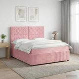 vidaXL LED Boxspringbed met Matras Roze 180 x 200 cm Fluweel
