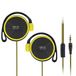 Ohfruit Casque filaire avec crochet d'oreille - Écouteurs stéréo sport 3,5 mm avec crochet d'oreille Super Bass pour lecteur MP3, ordinateur, téléphone portable Jaune
