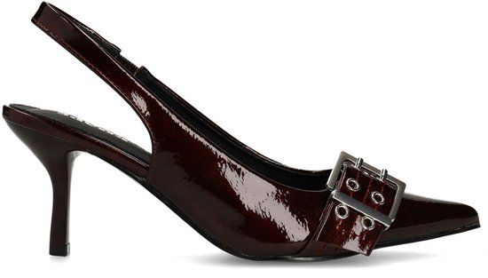 Sacha Dames Burgundy Buckle Slingbacks Maat 36