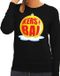 Bellatio Decorations Shoppartners Bv Foute kersttrui kerstbal geel op zwarte sweater voor dames - kersttruien XS