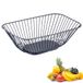 Westmark Angulo Draadmand, Klein, Stijlvolle Fruitschaal & Broodjesmand, Decoratieve Metalen Mand Voor Fruit, Groenten, Brood En Broodjes, Zwart, 25 X 15 X 8 Cm