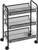 HOMCOM Utility Cart - Staal - 45x26,5x63cm - Zwart