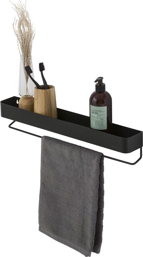 Sealskin Brix Wandrek met handdoekrek - 55 cm - Zwart - Modern - Metaal