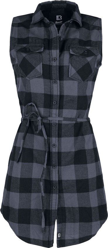 Brandit Gracey Sleeveless Dames Top - zwart/grijs - L