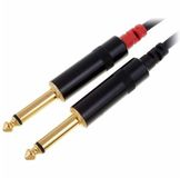 Cordial CFU PC - Audiokabel - 2x Jack 6.3mm Mono naar 2x Cinch RCA - 1.5 Meter - Zwart