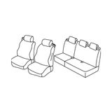 Set Superior Set stoelhoezen - zwart/blauw - compatibel met Ford B-Max (10/12>07/18)