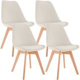 CLP Linares Set van 4 eetkamerstoelen beige Fluweel