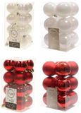 Kaemingk B.V. Kerstversiering boules de Noël en plastique mélange de couleurs rouge/blanc nacré 4 et 6 cm lot de 80 pièces