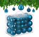 Relaxdays Boules de Noël Set de 50 - Turquoise - Plastique - Incassable