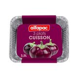 Alfapac KR3 schaaltjes van aluminium, vlak, 3,5 l, 2 verpakkingen à 3 stuks