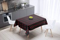 Bonamaison Tafelkleed, Anti-Mold, Sneldrogend, Waterdicht, 100% Polyester Tafellaken, rood Zwart, 140 x 140 Cm