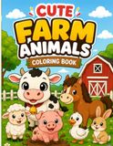 Cute Farm Animals Coloring Book