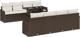 vidaXL Tuinbank - Set - 7 - st - Bruin - poly - rattan