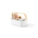 Umbra Bellwood Rectangular Storage Basket - White/Wood - ABS, Ash Wood, Nylon, Silicone