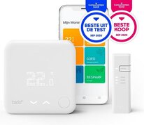 tado° Bedrade Slimme Thermostaat Starterskit V3+ – Intelligente verwarmingsaansturing, Makkelijk zelf installeren, Werkt met Alexa, Siri & Google Assistent, Werkt met oplaadbare batterijen