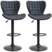 Retrodesign Tabouret de bar Ensemble de 2 - Noir