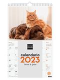 Finocam - Kalender 2023 spiraal wandafbeeldingen om te schrijven januari 2023 - december 2023 (12 maanden) honden en katten Spaans