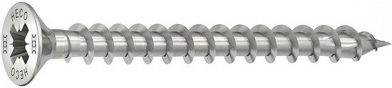 HECO TOPIX-Plus Spaanplaatschroef 4x35mm Platkop RVS Voldraad PZD 2 (200 stuks)