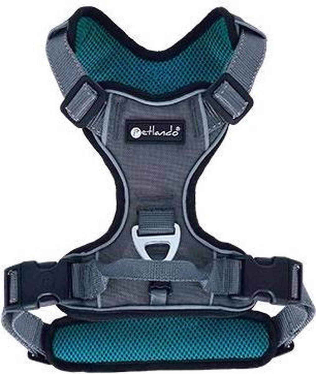 petlando Hondentuig Outdoor Petrol - maat M 56 – 68 cm.