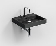 Clou Wash Me wastafel - 50x42cm - Zwart mat keramiek