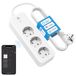 Eightree Intelligent meervoudig stopcontact met 3 AC-stopcontacten, wifi, met verbruiksbewaking en afstandsbediening, compatibel met Alexa, Google Home, SmartThings, spraakbediening, 16 A, 1,5 m