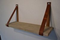 Scotts Bluf Plankendragers Echt cognac leer - Set van 2