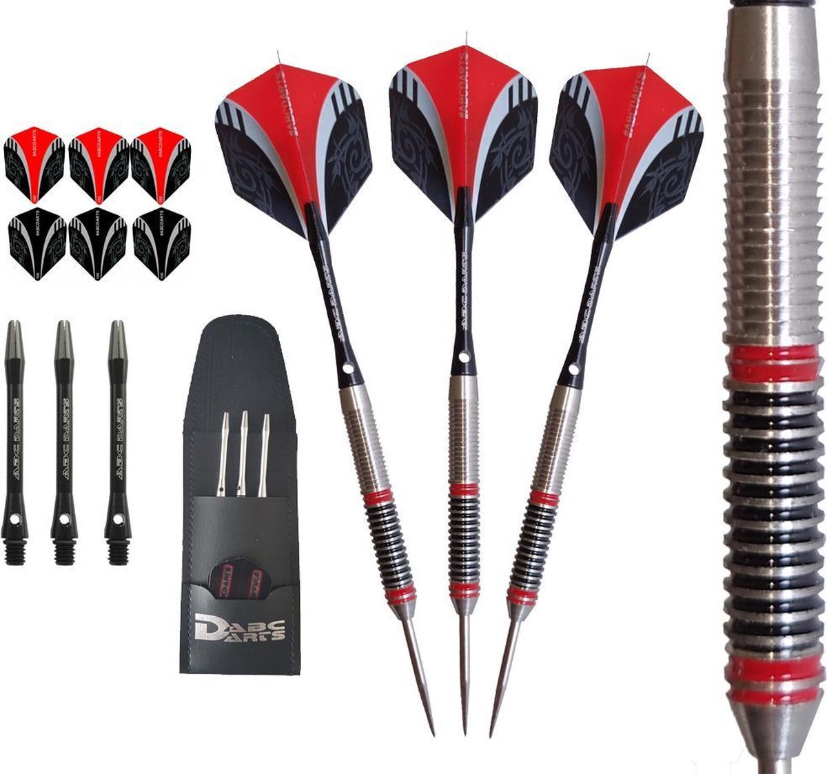 ABC Darts - Professionele Dartpijlen - Red Jacks Frontgrip - 25 gram