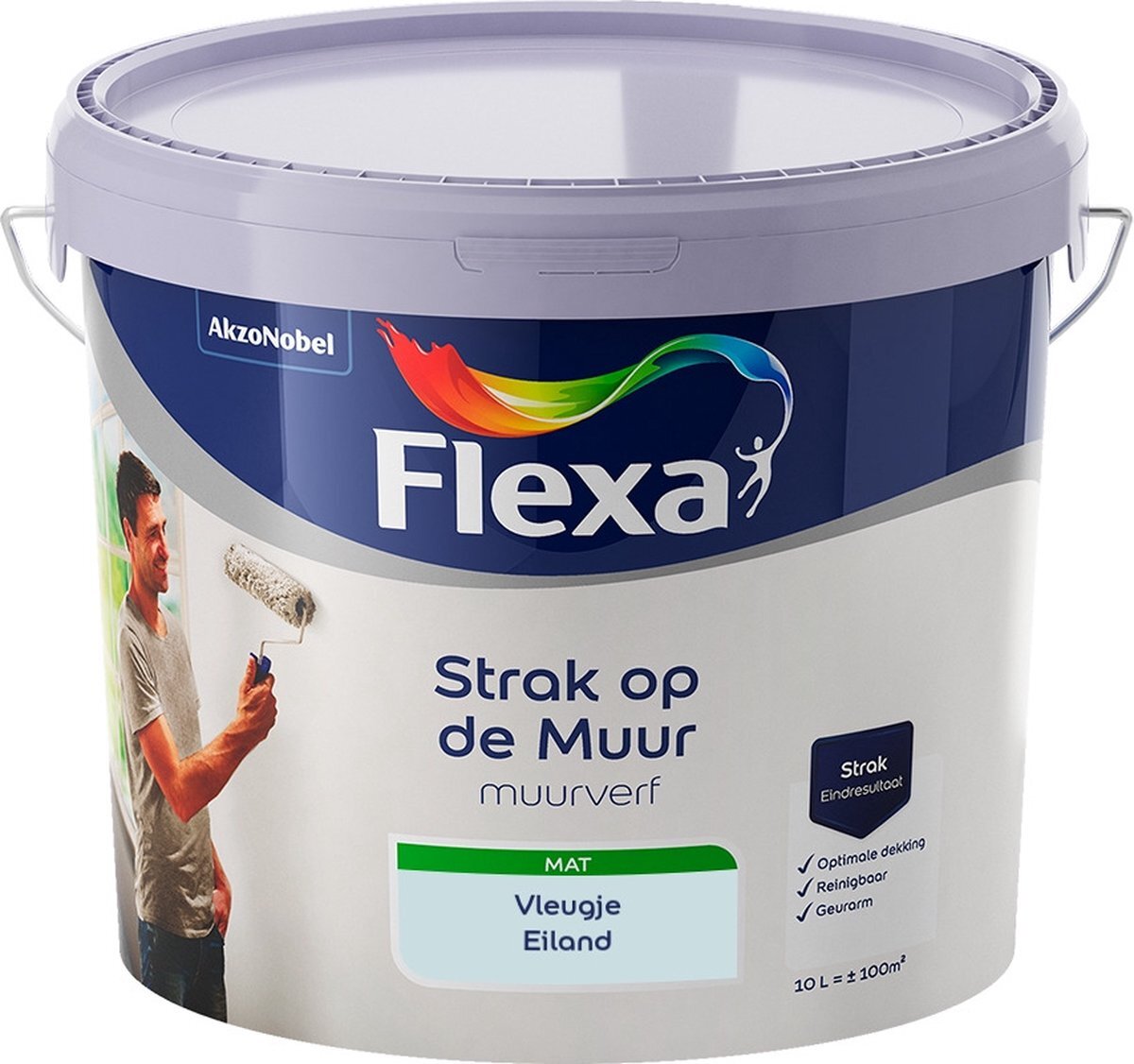 FLEXA Strak op de Muur Muurverf - Mat - Mengkleur - Vleugje Eiland - 10 liter