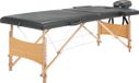 vidaXL Massagetafel met 2 zones 186x68 cm houten frame antraciet