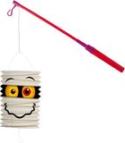 Merkloos Lampionstokje 40 cm - met mummie lampion - wit - H22 cm - Sint Maarten