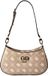 GUESS Emelie Logo Top Zip Sac bandoulière Biscotti Logo Taupe