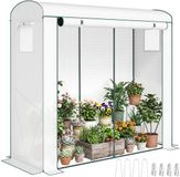 Outsunny Greenhouse-Staal, PE-200L x 75B x 188H cm-Wit