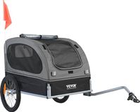 VEVOR Hondenkar, Koolstofstaal + 600D Oxfordstof + PP, Opvouwbaar, 40 kg, Zwart en Grijs