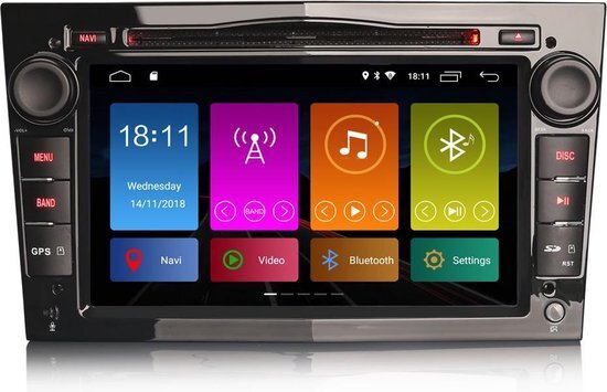 Cartronix Opel Astra Corsa Zafira & Vivaro Android radio navigatie pianoblack voor Met ingebouwde wifi Bluetooth met gratis achteruitrijcamera