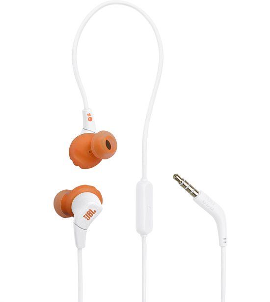JBL Endurance Run 3 - Bedrade Sport Oordopjes - In-ear met FlipHook & TwistLock - Oortjes - 3.5 mm Koptelefoon Aansluiting - IP65 - Hardlopen & Fitness - Wit