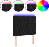 vidaXL Hoofdbord LED 100x7x118/128 cm fluweel zwart