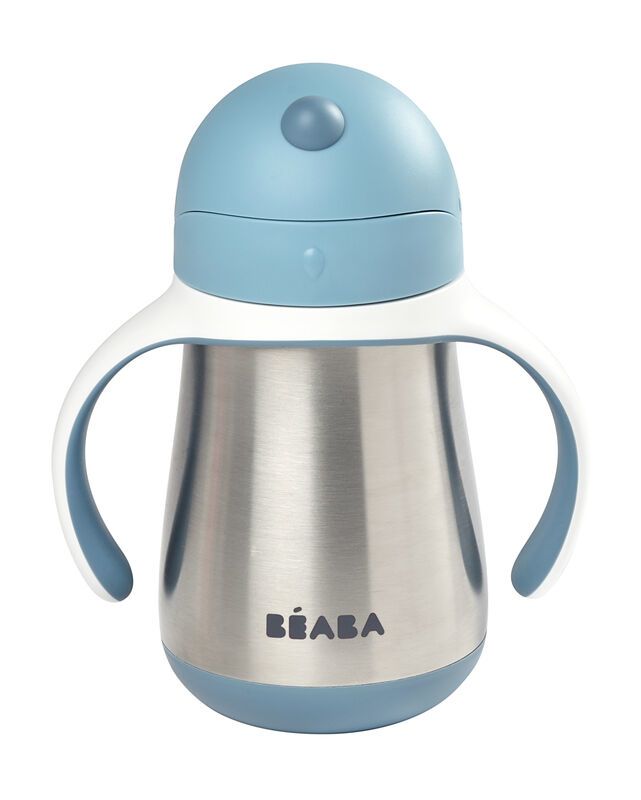 BEABA Stainless Steel Straw Cup - 250 ml - Light Blue