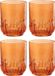 J-Line drinkglas Maya - glas - oranje - giftbox van 4