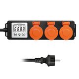 LogiLink EM0008 energiekostenmeter AC met 3 uitgangen en LCD-display