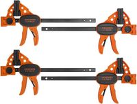 Jorgensen Schroefklemme set eenhandklemme 4 stuks, Spanwijdte 150 mm, rekbereik tot 290 mm